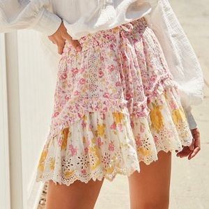 LoveShackFancy Becca Floral Skirt